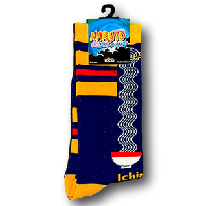 3/$20 Naruto Shippuden Ichiraku Ramen Funny Novelty Crew Socks - NWT